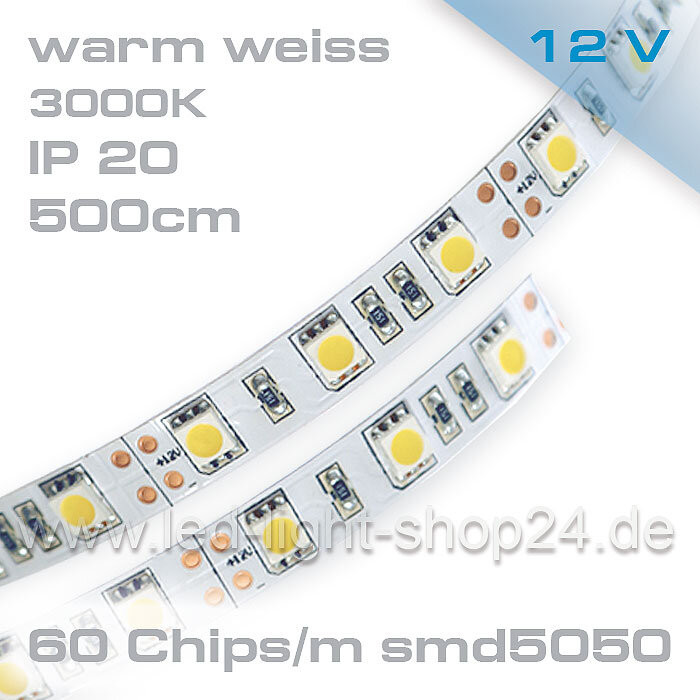 12V 5M 300LED SMD 5050 LED Streifen Stripe RGB RGBW Warmweiß Leiste Band  Dimmbar