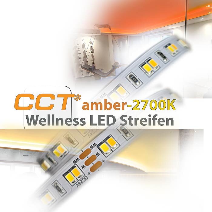 Amber +2700K CCT LED Strip: Wellness + Hotel Lichtfarben auf einem LE,  75,69 €
