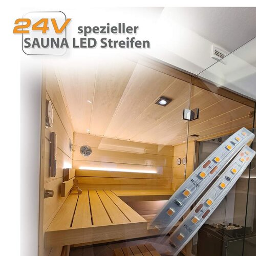 Sauna Beleuchtung: Sauna LED Streifen bis 110°C speziell für hohe Tem,  89,79 €