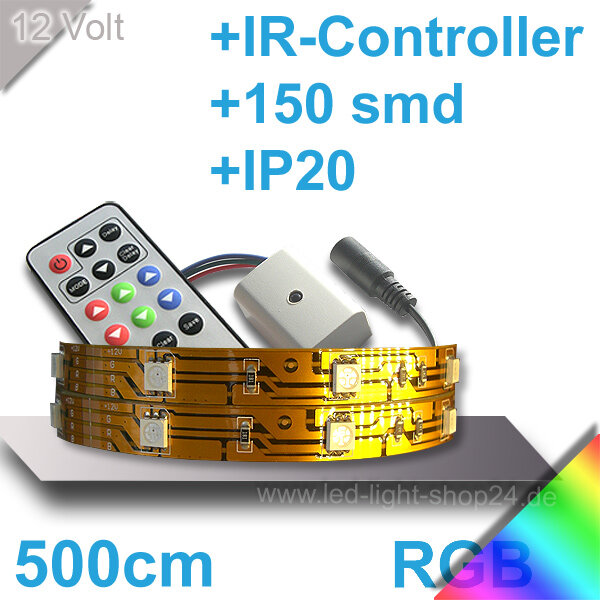 Led Strip Set RGB mit IR Controller/ Netzteil-----Länge 500cm, 115,50 €